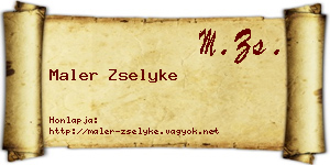 Maler Zselyke névjegykártya